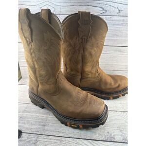 Cody James Mens Brown Decimator Western Leather Work Boots Size 10.5 EE Soft Toe